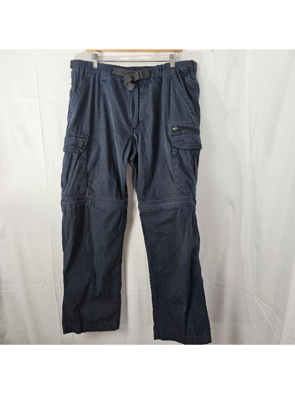 BC Clothing Convertible Cargo Pants Mens XXL 36x29 Blue Zip Off Outdoor Hiking